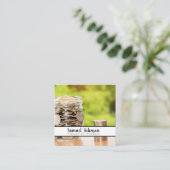 Finanzplaner Vermögensverwaltung Quadratische Visitenkarte (Stehend Vorderseite)