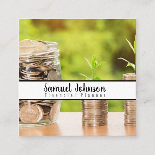 Finanzplaner Vermögensverwaltung Quadratische Visitenkarte (Vorderseite)