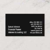 Finanzplaner Vermögensverwaltung Visitenkarte (Rückseite)