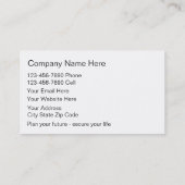 Finanzplaner-Visitenkarten Visitenkarte (Rückseite)