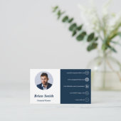 Finanzplaner White & Blue Visitenkarte Treuekarte (Stehend Vorderseite)