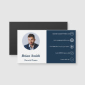 Finanzplaner - White-Blue-Visitenkarten-Magnet Magnetkarte (Vorne/Hinten)