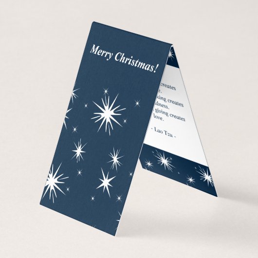 Finanzplaner White-Blue Weihnachtsstars-Karte (Vorderseite)