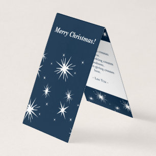 Finanzplaner White-Blue Weihnachtsstars-Karte