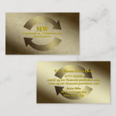 Finanzportfoliomanager, Gold-Leder-Effekt Visitenkarte (Vorne/Hinten)