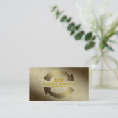 Finanzportfoliomanager, Gold-Leder-Effekt Visitenkarte (Stehend Vorderseite)