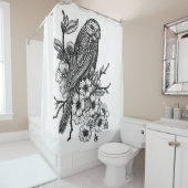 Finch auf Kirschzweig Duschvorhang (Beispiel)