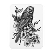 Finch auf Kirschzweig Magnet (Vertikal)