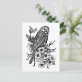 Finch auf Kirschzweig Postkarte (Stehend Vorderseite)