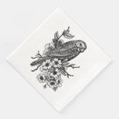 Finch auf Kirschzweig Serviette (Ecke)