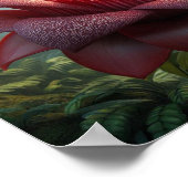 Finch on Giant Jungle Flower in Moody Tropical Poster (Ecke)