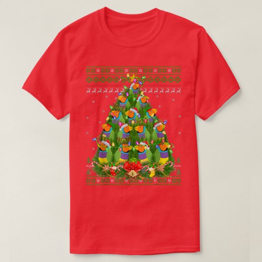 Finches Bird Lover Xmas Lights Ugly Finches Christ T-Shirt (Design vorne)