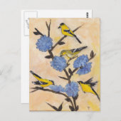 Finches in Chicorée Postkarte (Vorne/Hinten)