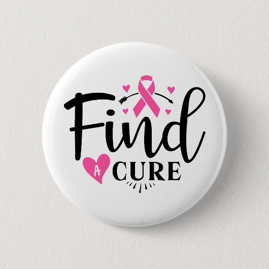 Find A Cure Breast Cancer Awareness Button (Vorderseite)
