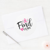 Find A Cure Breast Cancer Awareness Runder Aufkleber (Umschlag)