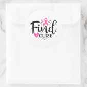 Find A Cure Breast Cancer Awareness Runder Aufkleber (Tasche)