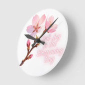 Find Joy in the Blossoming Day Runde Wanduhr (Winkel)