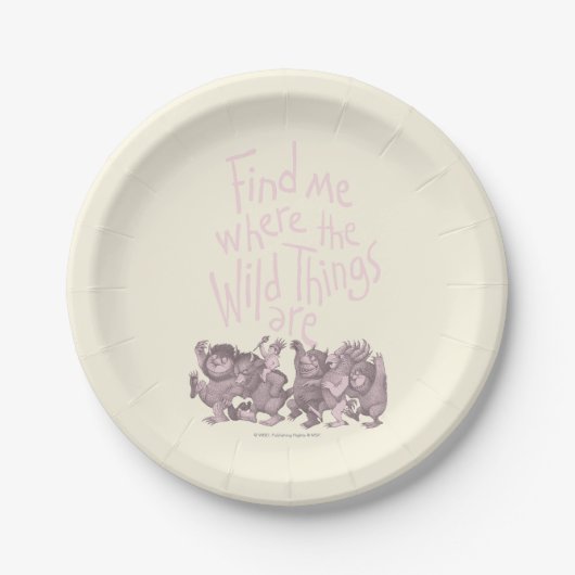Find Me Where the Wild Things Are Pappteller (Vorderseite)