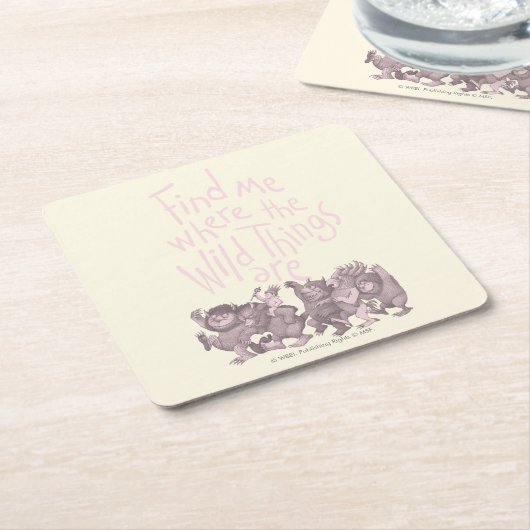 Find Me Where the Wild Things Are Rechteckiger Pappuntersetzer (angewinkelt)
