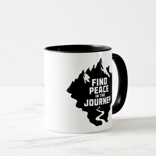 Find Peace in the Journey Mountain Design Tasse (VorderseiteRechts)