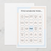 Find Someone Who Classroom Bingo Activity Einladung (Vorne/Hinten)