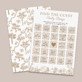 Find The Guest Baby Shower Safari Bingo Game Card Einladung