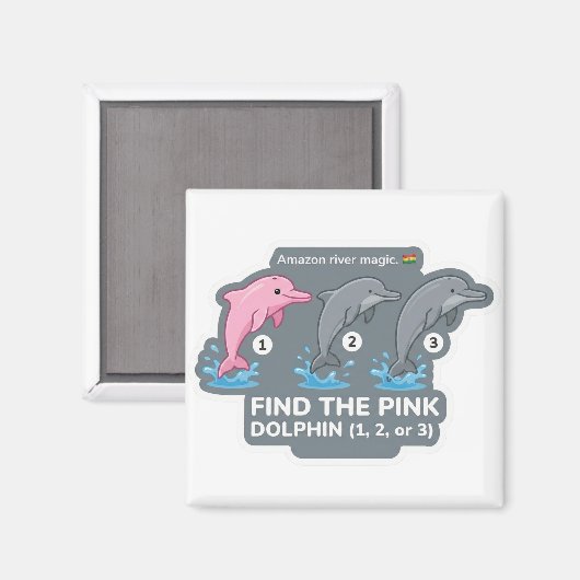 Find the Pink Dolphin Animal World Quest for Toddl Magnet (Vorderseite/Rückseite)