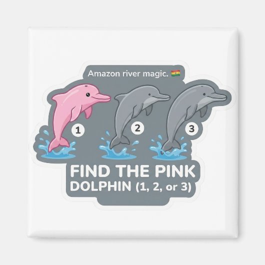Find the Pink Dolphin Animal World Quest for Toddl Magnet (Vorne)