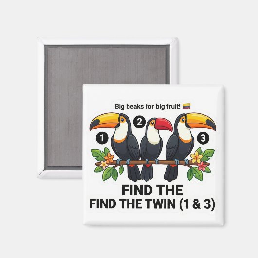 Find The Twin: Toucan Colombia Educational Matchin Magnet (Vorderseite/Rückseite)