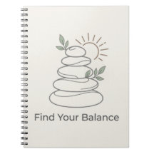 Find Your Balance Zen Ästhetik Notizbuch