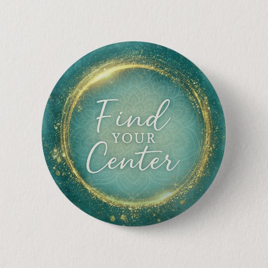 Find Your Center Mandala Watercolor Spiritual Button (Vorderseite)