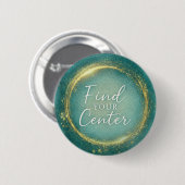 Find Your Center Mandala Watercolor Spiritual Button (Vorne & Hinten)