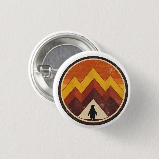 Find Your Own  Mountain– Inspirational Penguin  Button (Vorne & Hinten)