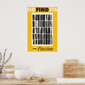 Find Your Passion Art Print Yellow & Black Poster (Küche)