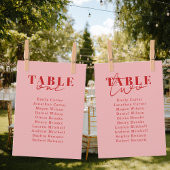 FIND YOUR SEAT! Blush Red Bold Font Wedding Einladung