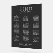 Find Your Seat! Elegant Black Transparent Wedding Acrylschild (Winkel)