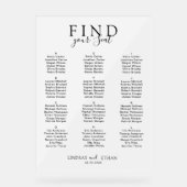 Find Your Seat! Elegant White Transparent Wedding Acrylschild (Vorderseite)