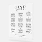 Find Your Seat! Elegant White Transparent Wedding Acrylschild (Winkel)