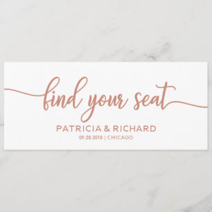 Find your Seat Sitzplan Titel Rose Gold Einladung