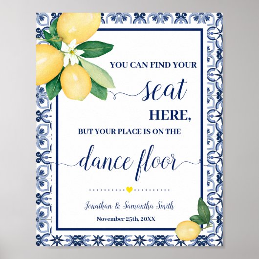 Find Your Seat Wedding Reception Mediterranean Poster (Vorne)