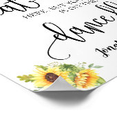 Find your seat wedding reception sunflowers sign poster (Ecke)