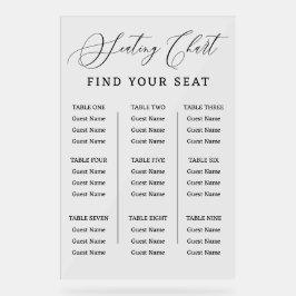 Find Your Seat Wedding Seating Chart Sign  Acrylschild