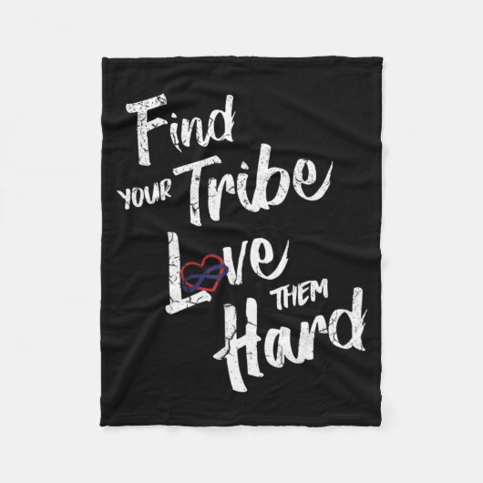 Find Your Tribe Love Them Hard Funny Family Reunio Fleecedecke (Vorderseite)