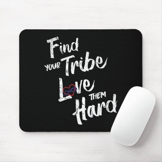 Find Your Tribe Love Them Hard Funny Family Reunio Mousepad (Mit Mouse)