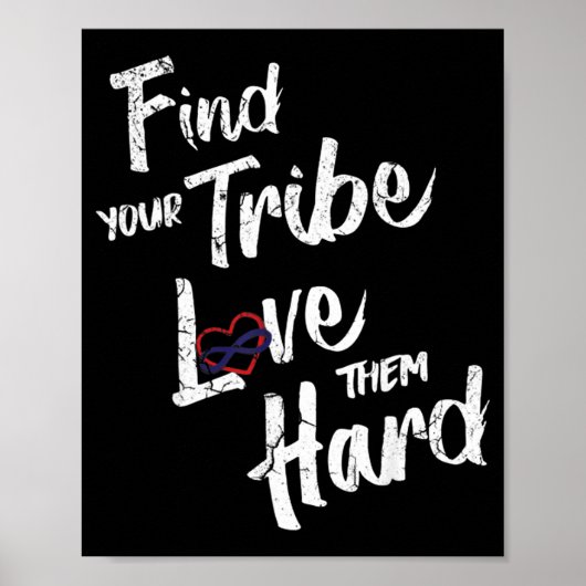 Find Your Tribe Love Them Hard Funny Family Reunio Poster (Vorne)