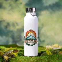 Find Your Way Vintage Mountain Edelstahl Wasserfla