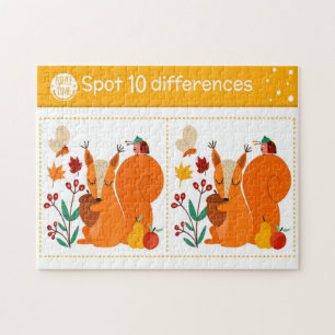 Finde 10 Unterschiede Eichhörnchen Schmetterling M Puzzle