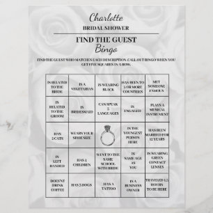 Finde das Gast-Brautjunggesellinnen-Bingo Flyer