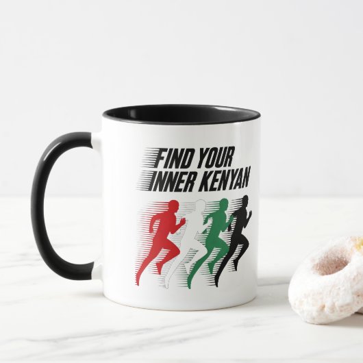 Finde deinen inneren kenianischen Marathon Tasse (Mit Donut)