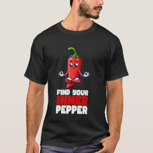 Finde deinen inneren Pepper Pun Yoga Zen Lustige M T-Shirt